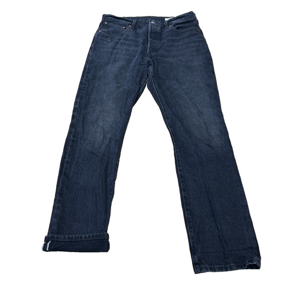 Levi’s 501 Original Button Fly Big E Black Denim Selvedge Men's 32x32 Jeans - Picture 1 of 16